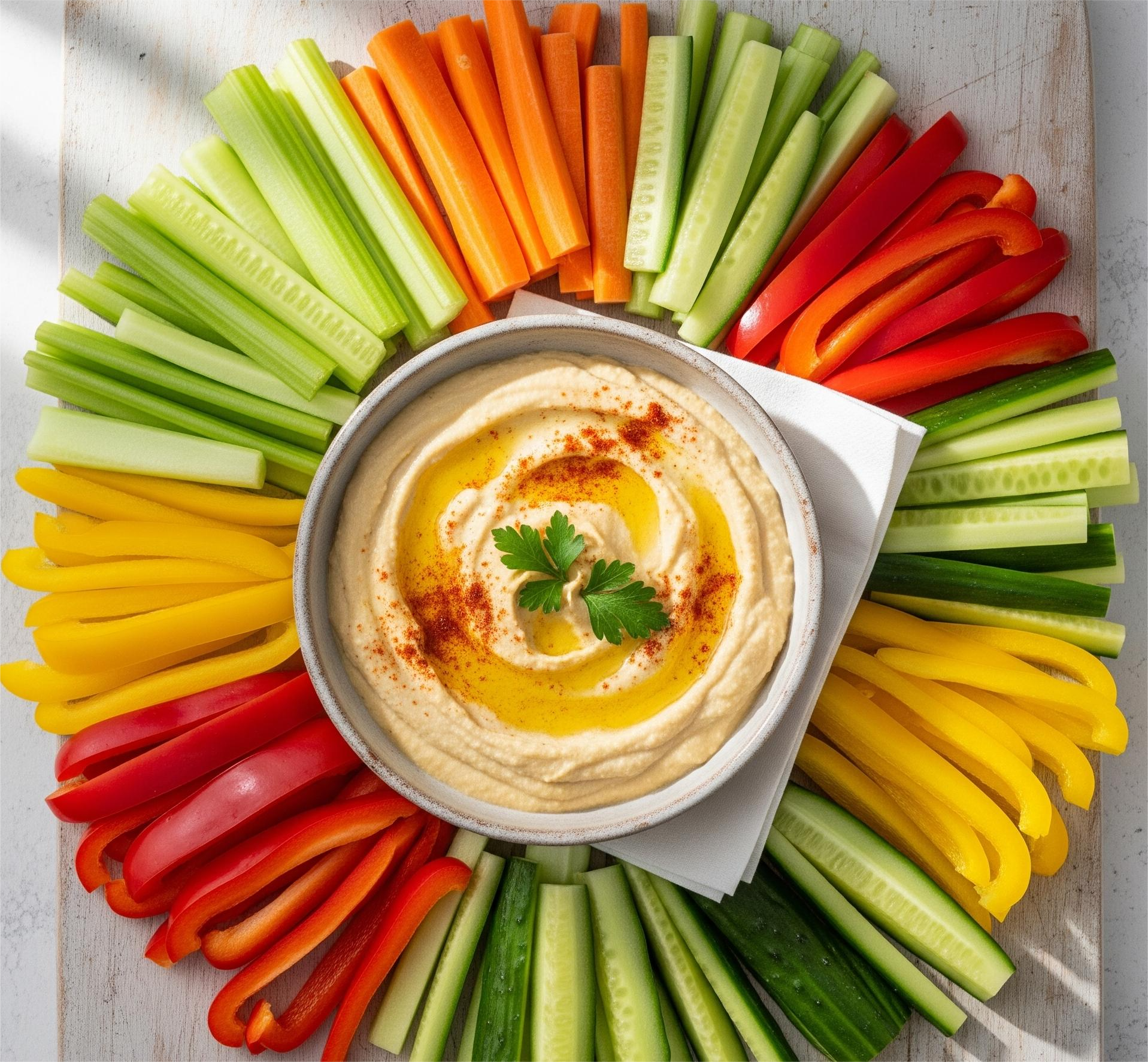 Veggie sticks with hummus